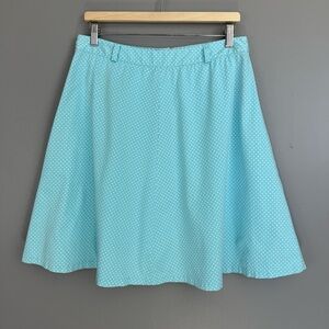 Tommy Hilfiger Size 12 Skirt Blue White Polka Dot A-Line Flare Cotton Y2K Preppy